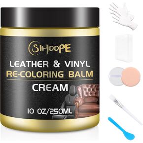 Cream-Coloured Leather Dye Restoration - Leather Vinyl Color Restorer for Car Seats Furniture Couch Chair Jacket Purse Shoes Boots Belt Gloves Saddle Fade Scratch Wear Repair