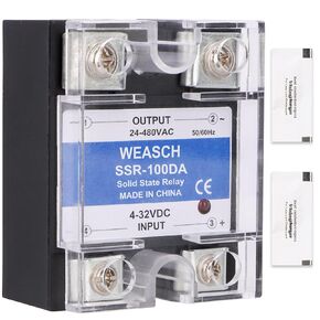 Single Phase Solid State Relay, SSR-100DA, DC to AC, Input 4-32VDC to Output 24-480VAC, 100A 50-60Hz (1)
