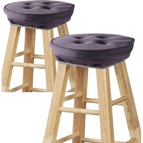 Big Hippo Bar Stool Cushion,Thicken Memory Foam Round Bar Stool Cover Non-Slip Backing Chair Cushion Pad with Elastic Band 12inch-Grey-1 Pack