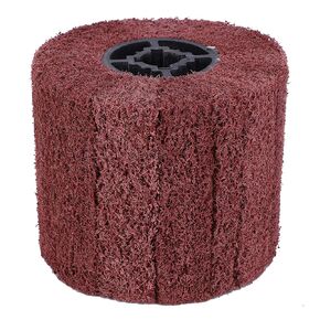 Wire Drawing Wheel Brush Drum Polishing Crossing Rubber Core Polishing Buffer Wheel for Stainless Steel Aluminum Iron (180 mesh)