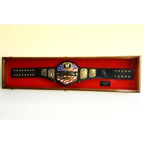 WWE WWF Wrestling Championship Adult Size Belt Display CASE Frame Cabinet Box 54"