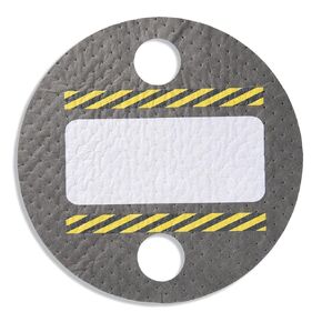 New Pig Absorbent Barrel Top Safety Message Mat with Poly Backing – for 55 Gallon Drums with 2 Bungs (2" Dia) - 25 Pads per Box - 22" Diameter – Heavyweight - PMB30586