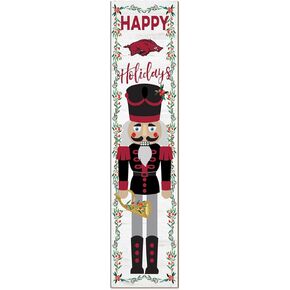 KH Sports Fan Arkansas Razorbacks Nutcracker Porch Leaner, 11x46 Inches, Razorbacks Outdoor Christmas Sign; Display Some Holiday Cheer with This Arkansas Razorbacks Nutcracker Sign