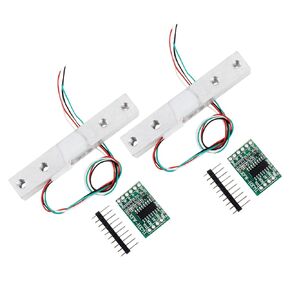 5kg Digital Load Cell Weighing Sensor + HX711 Weigh Amplifier AD Module Fit for Arduino DIY Portable Electronic Kitchen Scale Kit (Pack of 2, 5kg)