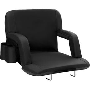 VEVOR Stadium Seat with Back Support, Wide Bleacher Seat Back, Folding Padded Cushion Stadium Chair, Portable Reclining Chair with Hook Pocket Cupholder, Ideal for Sport Event Beach Camping Concert