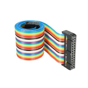 DMiotech 1 Pack 26 Pins Flat IDC Rainbow Ribbon Cable 48cm 2.54mm Pitch Breadboard Jumper Wires Type-B for Cameras Laptops Electronic Projects