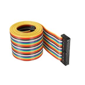 DMiotech 1 Pack 26 Pins Flat IDC Rainbow Ribbon Cable 48cm 2.54mm Pitch Breadboard Jumper Wires Type-B for Cameras Laptops Electronic Projects