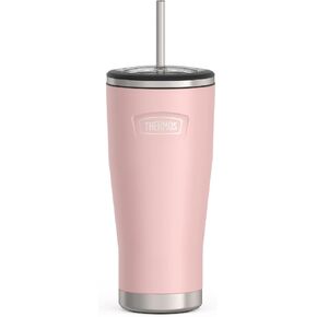 ICON SERIES BY THERMOS Stainless Steel Cold Tumbler with Straw, 24 Ounce, Matte Stainless Steel