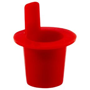 Caplugs 99394627 Plastic Lift Tab Tapered Plug. L-2X, PE-LD, Cap OD 0.53" Plug ID 0.396", Red (Pack of 200)