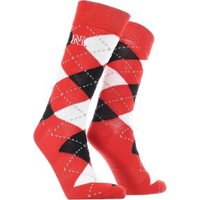 TCK Nebraska Cornhuskers Argyle Dress Socks NCAA Fanwear Crew Length