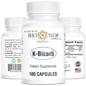 Bio-Tech Pharmacal Potassium Dietary Supplement (K-Bicarb, 100 Count)