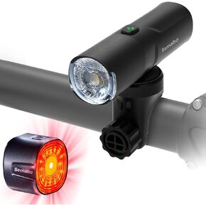 Rechargeable Bike Light Set: LED Bicycle Front Headlight and Back Taillight for Night Riding