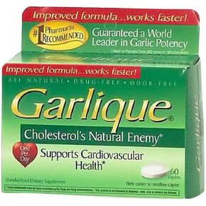 Garlique Healthy Cholesterol Formula with 5000 mcg of Allicin, 60 Enteric Coated Caplets (Pack of 3)