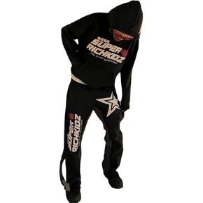 Women's Casual 2 Piece Sweatsuits Fashion Star Letter Print Hoodies Jogger Sweatpants Set Tracksuits