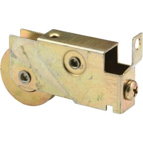 Prime-Line D 1906 Single 1-1/4, S-Tab Style, Adjustable Steel Ball Bearing Roller, Yellow zinc