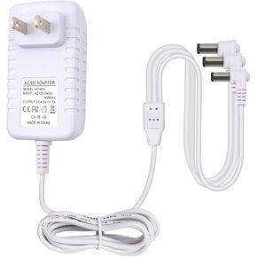 4.5V White Power Adapter with 3 Output Jacks Compatible with Lemax Lighted Accessory 74707 74295 84428 94565 94566 94527 94563 Christmas Halloween Village Lights Micro Lighting Building Decoration