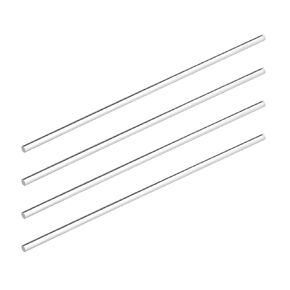 DMiotech 4 Pack 1/4 Inch x 10inch Round Rod Solid PMMA Bar for DIY Crafts Clear