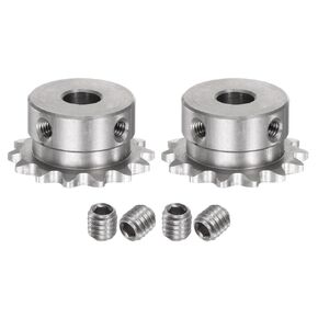 uxcell 2pcs Sprocket Type B Hub 8mm Bore, 1/4-Inch Pitch, 14 Teeth Stainless Steel Single Strand Roller Sprocket for Chain DIN/ISO No. 04C-1 and ANSI No. #25