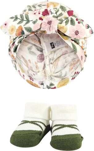 Hudson Baby Girls Turban and Socks Set, Red Rose Leopard, One Size in Saudi Arabia