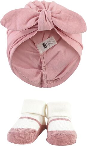 Hudson Baby Girls Turban and Socks Set, Red Rose Leopard, One Size in Saudi Arabia