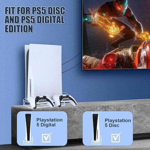 Desing Wish PS5 Hard Drive Holder Organizer for Storing Gaming Hard Drives, Acrylic Clear Holder Compatible with Playstation 5 Disc/ Digital Edition in Saudi Arabia