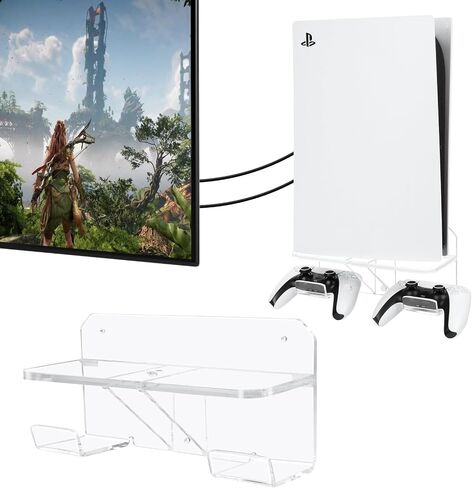 Desing Wish PS5 Hard Drive Holder Organizer for Storing Gaming Hard Drives, Acrylic Clear Holder Compatible with Playstation 5 Disc/ Digital Edition in Saudi Arabia