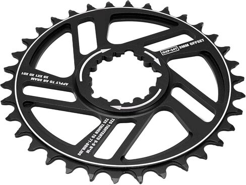 Drfeify 34t Chainring Mountain Bike Chainring, Oval Chainring for GXP Chainring Positive Negative Tooth 3mm Offset for Direct Mount Chain Ring Chainrings (Black) in Saudi Arabia