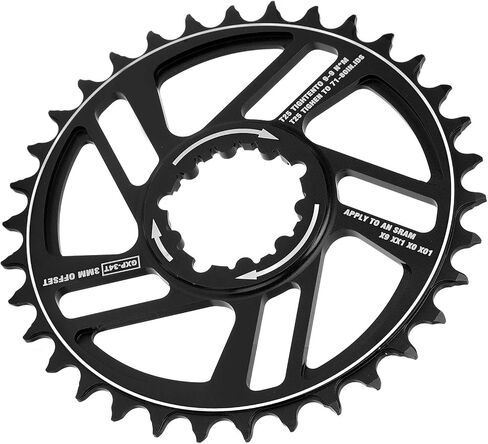 Drfeify 34t Chainring Mountain Bike Chainring, Oval Chainring for GXP Chainring Positive Negative Tooth 3mm Offset for Direct Mount Chain Ring Chainrings (Black) in Saudi Arabia
