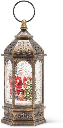 Abbott Collection Marvel Santa and Camper Glitter LED Snow Globe Lantern, Red (9" L) in Kuwait