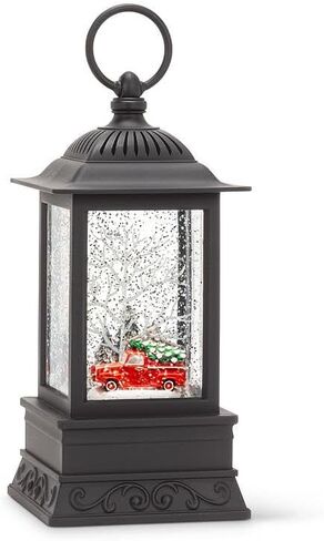 Abbott Collection Marvel Santa and Camper Glitter LED Snow Globe Lantern, Red (9" L) in Kuwait
