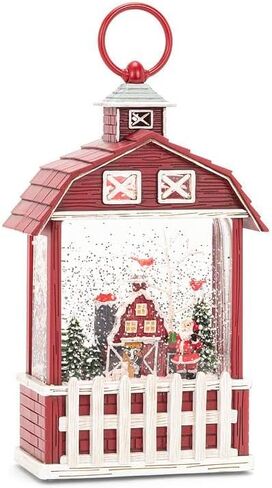 Abbott Collection Marvel Santa and Camper Glitter LED Snow Globe Lantern, Red (9" L) in Kuwait