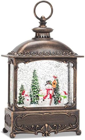 Abbott Collection Marvel Santa and Camper Glitter LED Snow Globe Lantern, Red (9" L) in Kuwait