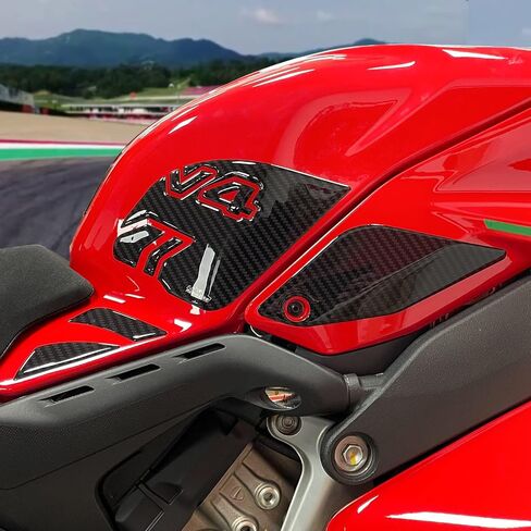 Motorcycle 3D Stickers Compatible with Ducati Panigale V4 and V4S 2018-2022. Tank Protector Protection from Impact and Scratches. Resin Sticker - Made in Italy in Saudi Arabia