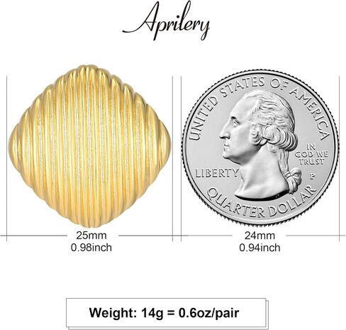 Gold Geometric Earrings for Women, Trendy Chunky Gold Stud Earrings Vintage Statement Earrings Hypoallergenic Dupes Jewelry for Women Gifts for Her in Saudi Arabia