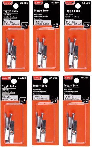 12pc Premium Bulldog Toggle Bolt Anchor for Hollow Walls Ceiling 1/8" x 2" in Saudi Arabia
