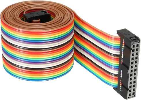DMiotech 1 Pack 26 Pins Flat IDC Rainbow Ribbon Cable 48cm 2.54mm Pitch Breadboard Jumper Wires Type-B for Cameras Laptops Electronic Projects in Saudi Arabia