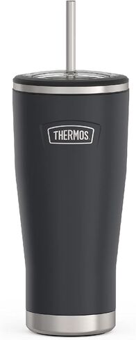 ICON SERIES BY THERMOS Stainless Steel Cold Tumbler with Straw, 24 Ounce, Matte Stainless Steel in Saudi Arabia