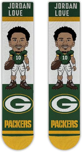For Bare Feet - Green Bay Packers NFL Player Footwear For Men And Women Game Day Apparel Dress Socks - Jordan Love in Saudi Arabia