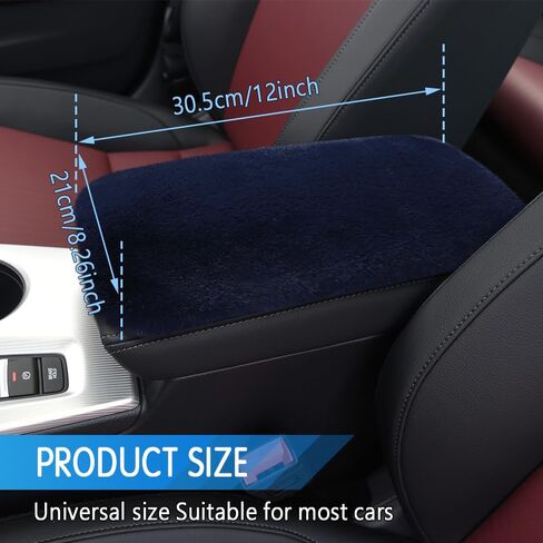 Car Center Console Protector, Car Armrest Cushion, Universal Auto Center Armrest Box Cover, Furry Armrest Seat Box Protector, Car Armrest Seat Box Cover Decor Accessories for Most Cars (Red) in Saudi Arabia