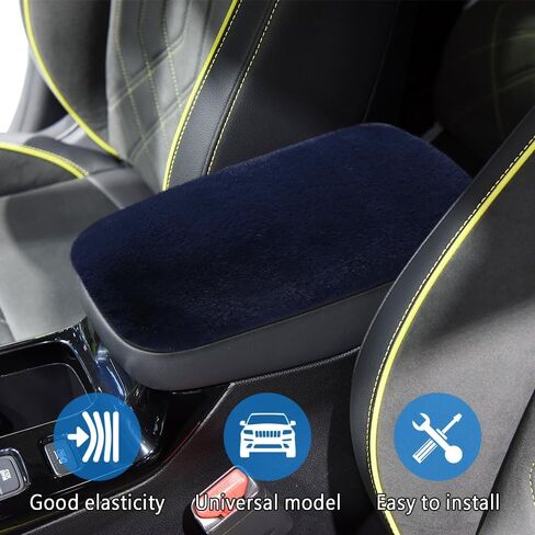 Car Center Console Protector, Car Armrest Cushion, Universal Auto Center Armrest Box Cover, Furry Armrest Seat Box Protector, Car Armrest Seat Box Cover Decor Accessories for Most Cars (Red) in Saudi Arabia