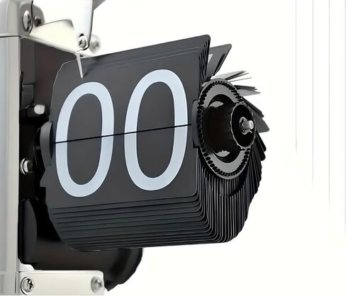 Flip Clock, Retro Desk Clock Vintage Design Auto Desk Clock with Large Number & Battery Powered Internal Gear Operated Clock for Home & Office Décor (Black) in Kuwait