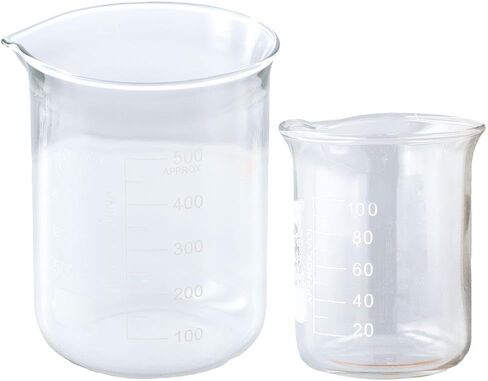 FEIYING 2pcs 100ml 500ml Lab Beaker, Low Form Glass Beaker Chemistry Lab Borosilicate Beaker Chemical Laboratory Equipment Scaled Measuring Cup in Saudi Arabia