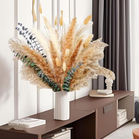 110 PCS of Boho Pampas Grass Decor, Naturally Dried Pompas, Boho Home Decor Dried Flowers for Wedding Floral Room Home Party Table Decorations in Saudi Arabia