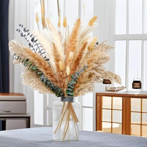 110 PCS of Boho Pampas Grass Decor, Naturally Dried Pompas, Boho Home Decor Dried Flowers for Wedding Floral Room Home Party Table Decorations in Saudi Arabia