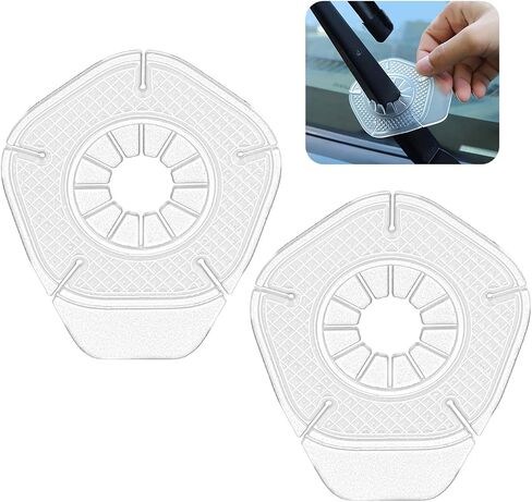 2PCS Car Wiper Arm Hole Silicone Protector Pads, Anti-Dust, Anti-Fallen Leaves Clogging, Windshield Wiper Universal Arm Hole Covers for Most Cars, SUVs, Trucks (Black) in Saudi Arabia
