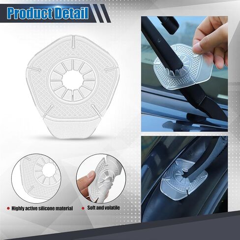 2PCS Car Wiper Arm Hole Silicone Protector Pads, Anti-Dust, Anti-Fallen Leaves Clogging, Windshield Wiper Universal Arm Hole Covers for Most Cars, SUVs, Trucks (Black) in Saudi Arabia