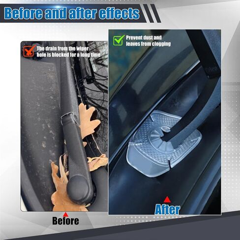2PCS Car Wiper Arm Hole Silicone Protector Pads, Anti-Dust, Anti-Fallen Leaves Clogging, Windshield Wiper Universal Arm Hole Covers for Most Cars, SUVs, Trucks (Black) in Saudi Arabia