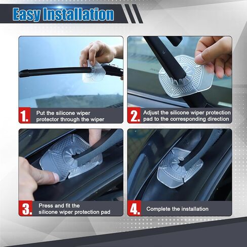 2PCS Car Wiper Arm Hole Silicone Protector Pads, Anti-Dust, Anti-Fallen Leaves Clogging, Windshield Wiper Universal Arm Hole Covers for Most Cars, SUVs, Trucks (Black) in Saudi Arabia