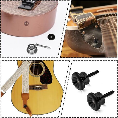 2PCS Silver Guitar Strap Buttons Guitar Strap Locks Bottons Guitar Security Lock Buttons Electric Guitar Strap Locks Buttons Mushrooms Head Guitar Strap Button for Guitar Bass Ukulele in Saudi Arabia