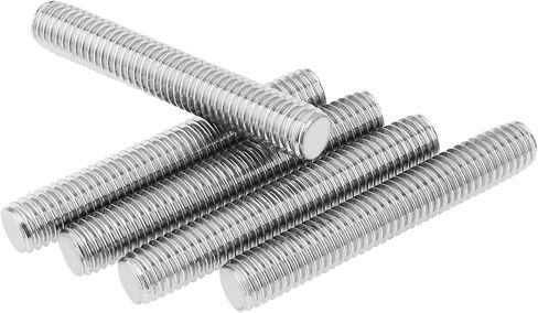 5 عبوات M8-1.25 45 مم قضيب ملولب بالكامل 304 من الفولاذ المقاوم للصدأ 1.25 مم برغي خيوط اليد اليمنى قضبان شريط ترصيع لتجميع آلات الأثاث (M8x45mm) in Kuwait